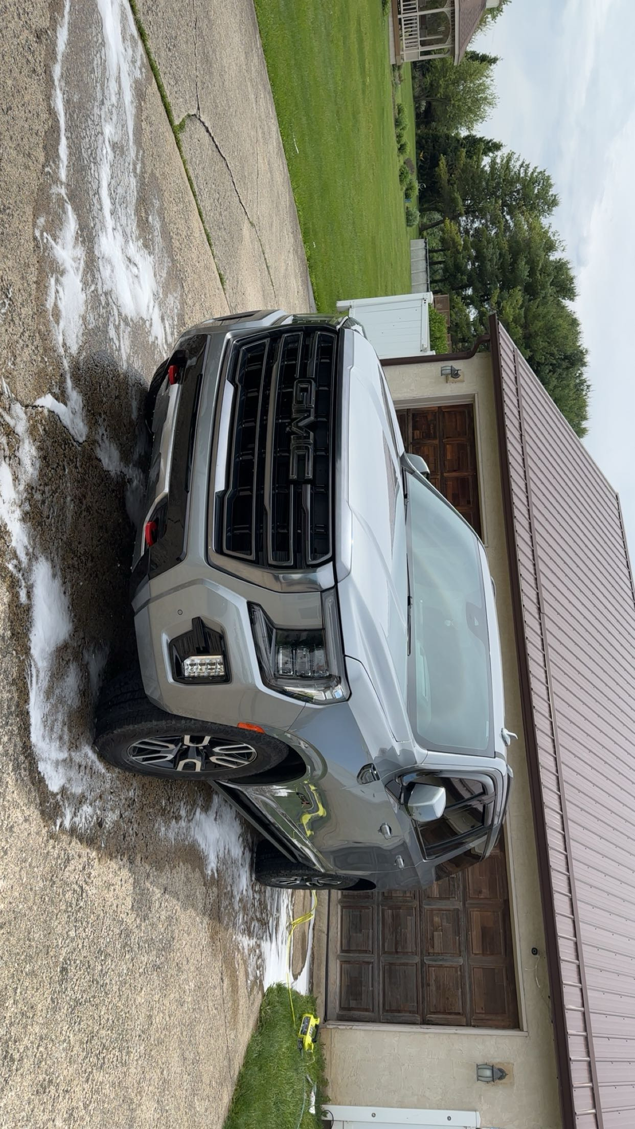 GMC exterior front angle during driveway detail